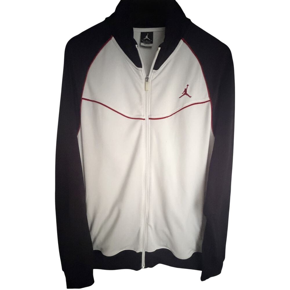Jordan Jumpman Track Jacket White Black Red Full Zip Mens L - Picture 1 of 8